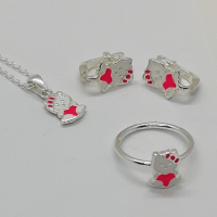 сребърно детско комплектче - кити