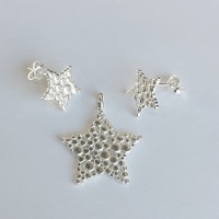сребърен комплект - звезди