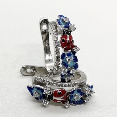 обеци с емайл и цирконий