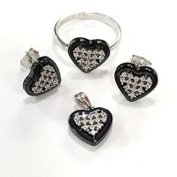 сребърен комплект - сърце