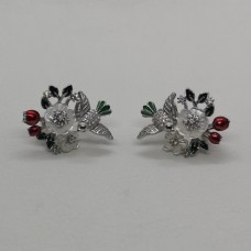 обеци с емайл - гълъб 