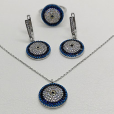сребърен комплект с циркони