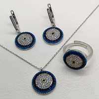 сребърен комплект с циркони