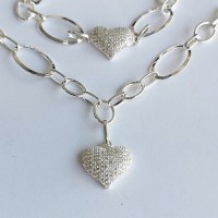 сребърен комплект - сърце