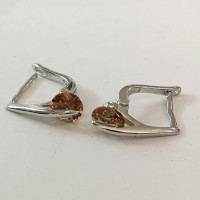 сребърни обеци със султанит