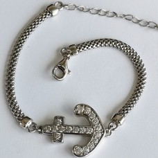 сребърна гривна - котва 