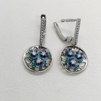 сребърни обеци с емайл