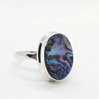 сребърен пръстен с цветен седеф