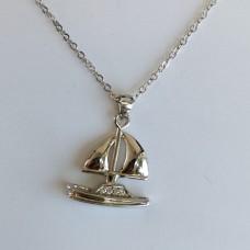 сребърно колие - платноходка