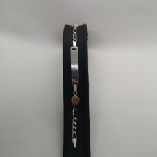 сребърна детска гривна с плочка