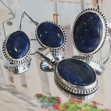 сребърен комплект с лазурит