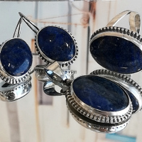 сребърен комплект с лазурит