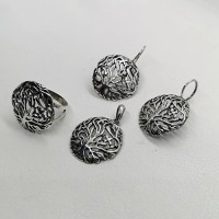 сребърен комплект дървото на живота