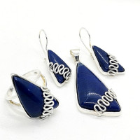 сребърен комплект - лазурит