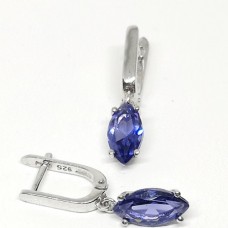 сребъри обеци с танзанит