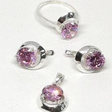 сребърен комплект с цирконий