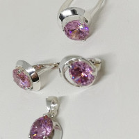 сребърен комплект с цирконий