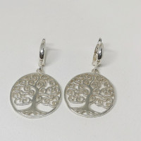 сребърни обеци -  дърво на живота