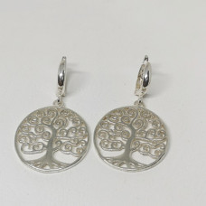 сребърни обеци -  дърво на живота
