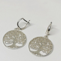 сребърни обеци -  дърво на живота