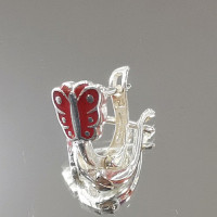 сребърни детски обеци - пеперуди