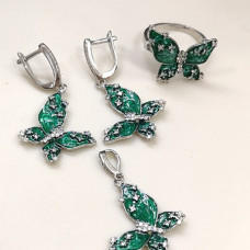 сребърен комплект с емайл