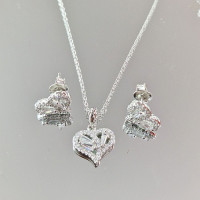 сребърeн комплект - сърце