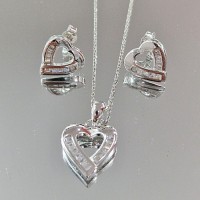 сребърен комплект сърце