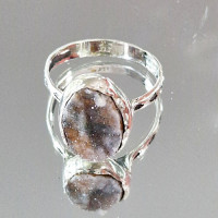 сребърен пръстен с друза