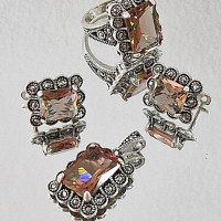 сребърен комплект със султанит