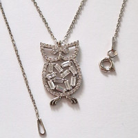 сребърно колие  -  бухал