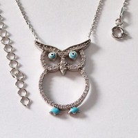 сребърно колие - бухал