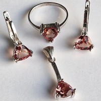 сребърен комплект със султанит