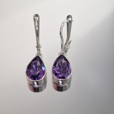 сребърни обеци - аметист