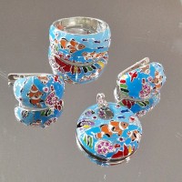 сребърен комплект - морско дъно