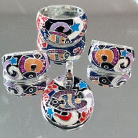 сребърен комплект -  море