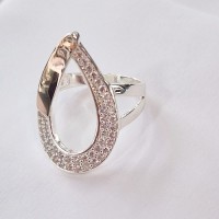 сребърен пръстен - позлатен розово злато