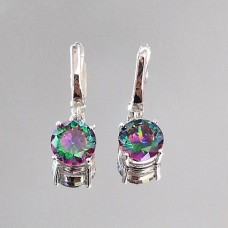 сребърни обеци с мистик топаз