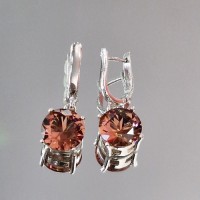 сребърни обеци  със султанит