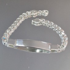 сребърна мъжка гривна с плочка