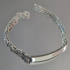 сребърна гривна - плочка