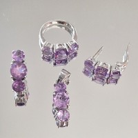 сребърен комплект - аметист