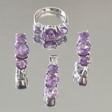 сребърен комплект - аметист