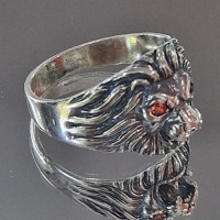 сребърен пръстен лъв