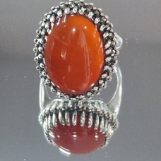 сребърен пръстен с карнеол