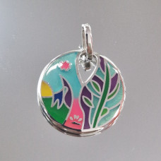 Сребърна висулка с емайл