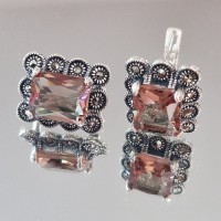 сребърни обеци със султанит