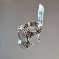 сребърен пръстен с  розов кварц