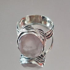 сребърен пръстен с  розов кварц