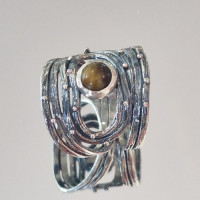 сребърен пръстен  с тигрово око